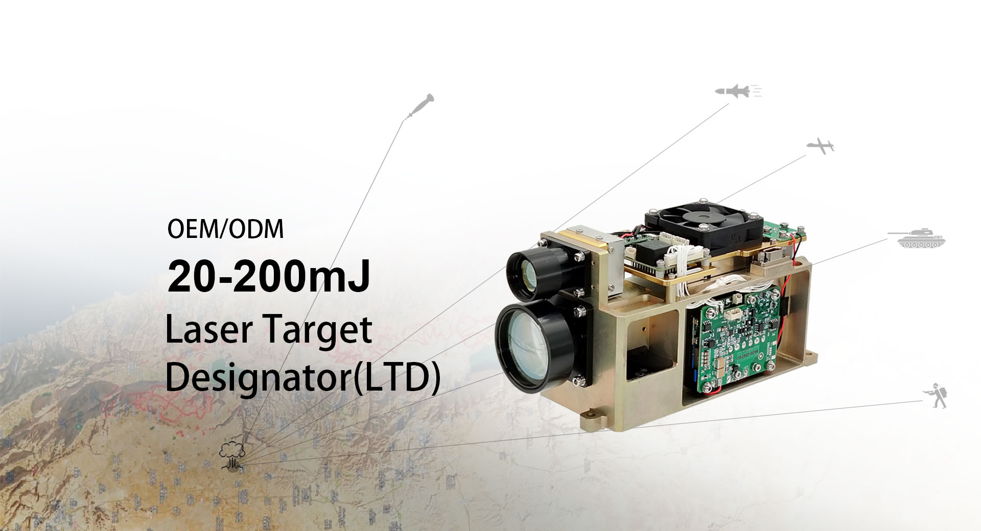 China 20-200mJ Laser Target Designator with Rangefinder Factory